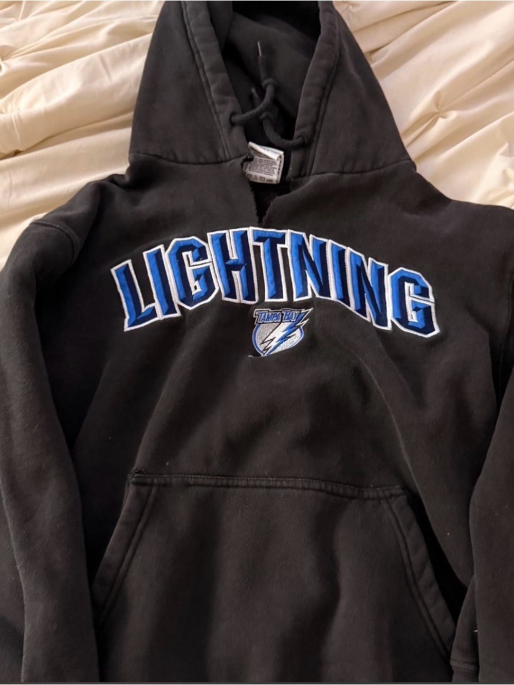 Vintage Tampa Bay Lightning Black Hoodie - NHL Pullover